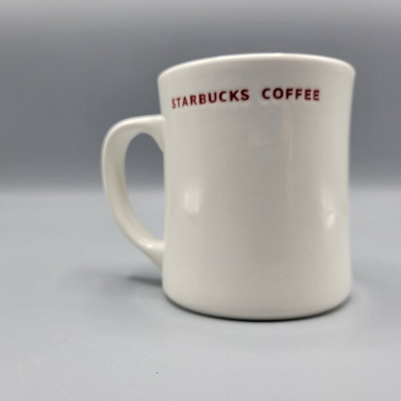 Starbucks Coffee Mug Cup White Red Flying Peace Bird Dove Design 2008 Edition - Picture 3 of 10